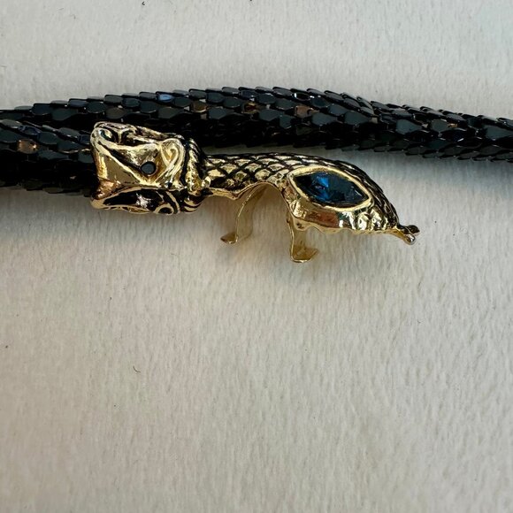 DL Auld- Vintage Snake Mesh Necklace/ Belt/ Bracelet with Blue Eyed Stones - Picture 6 of 8
